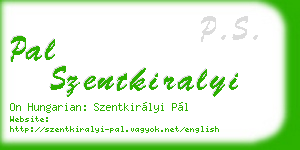 pal szentkiralyi business card