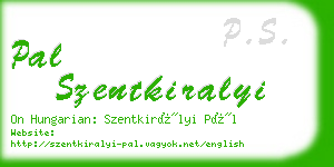 pal szentkiralyi business card